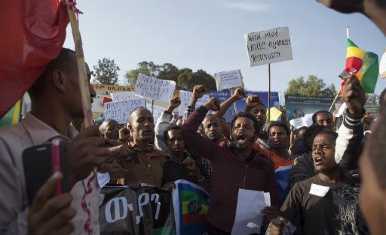 Addis Abeba (AFP). Ethiopie: des milliers manifestants contre l'EI à l'appel du pouvoir