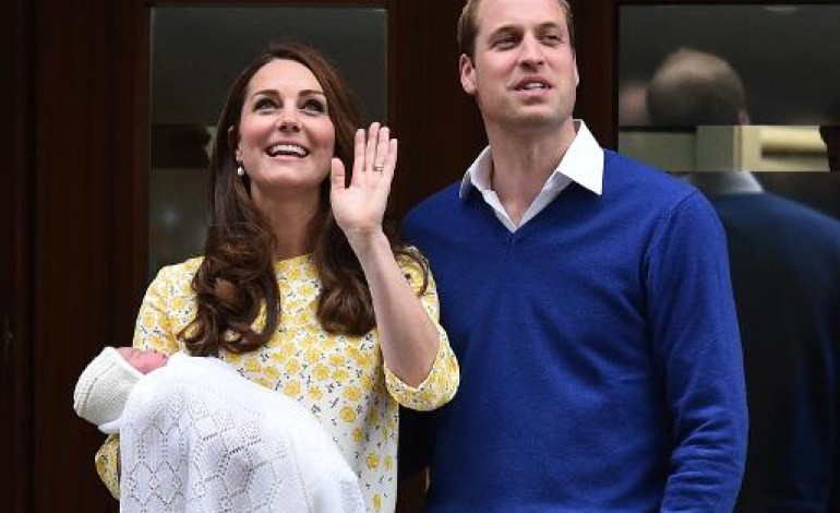 Londres (AFP). Royaume-Uni: la fille de William et Kate s'appelle Charlotte, Elizabeth, Diana