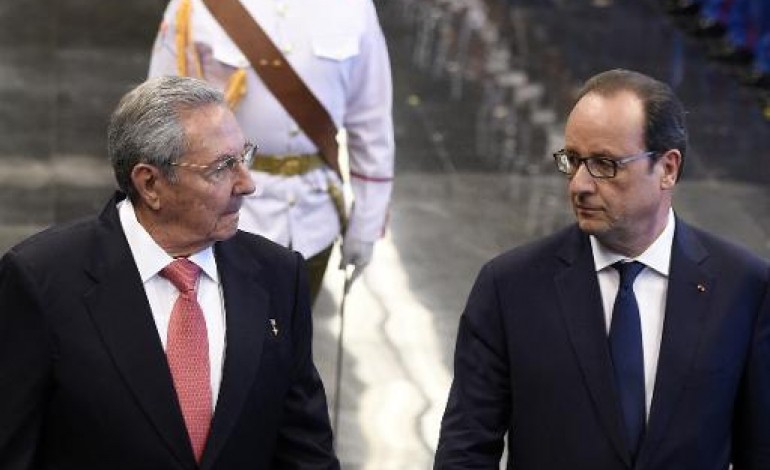 La Havane (AFP). Cuba: Hollande a rencontré les frères Castro lors d'une visite historique
