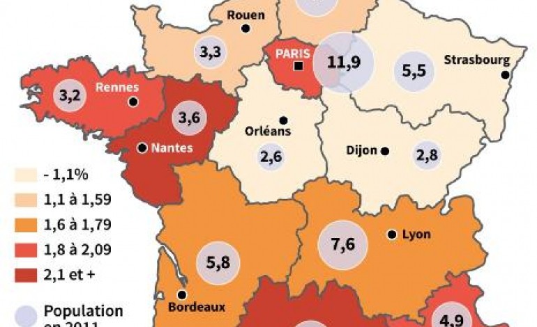 Paris (AFP). La nouvelle carte des régions: une vraie cohérence, malgré quelques inconvénients