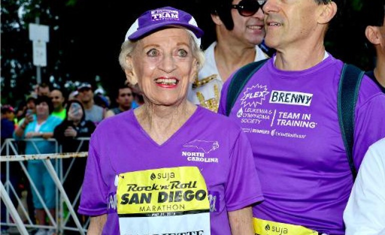 San Diego (Etats-Unis) (AFP). Etats-Unis: à 92 ans et 65 jours, elle termine le marathon de San Diego, un record