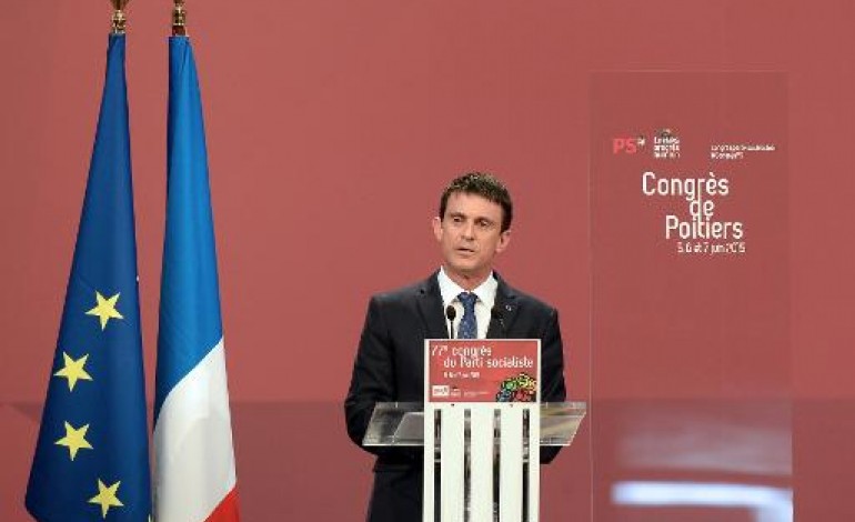 Poitiers (AFP). Congrès PS: Valls affiche son réformisme, son amour du PS et pourfend Sarkozy