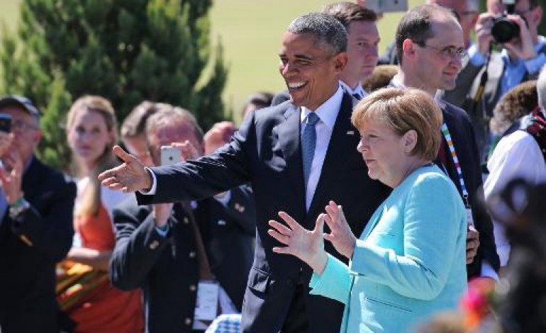 Krün (Allemagne) (AFP). Ukraine: Obama, Merkel et l'UE affichent leur unité face à la Russie