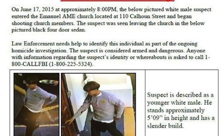 Washington (AFP). Etats-Unis: chasse à l'homme qui a tué neuf personnes dans une église noire