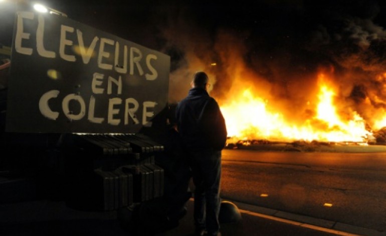 Rennes (AFP). La nuit de l'élevage en détresse: les agriculteurs haussent le ton