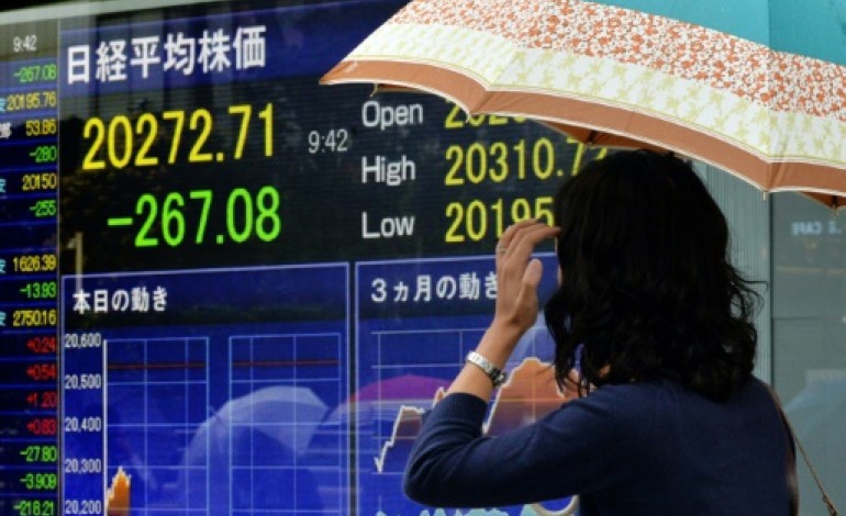 Hong Kong (AFP). Les Bourses asiatiques orientées à la baisse, l'euro résiste