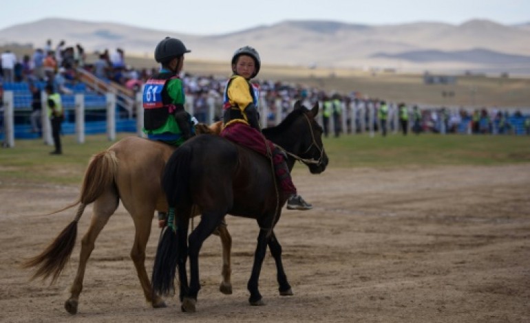 Khui Doloon Khudag   (Mongolie) (AFP). Mongolie: les enfants-jockeys au grand galop pour le festival du Naadam