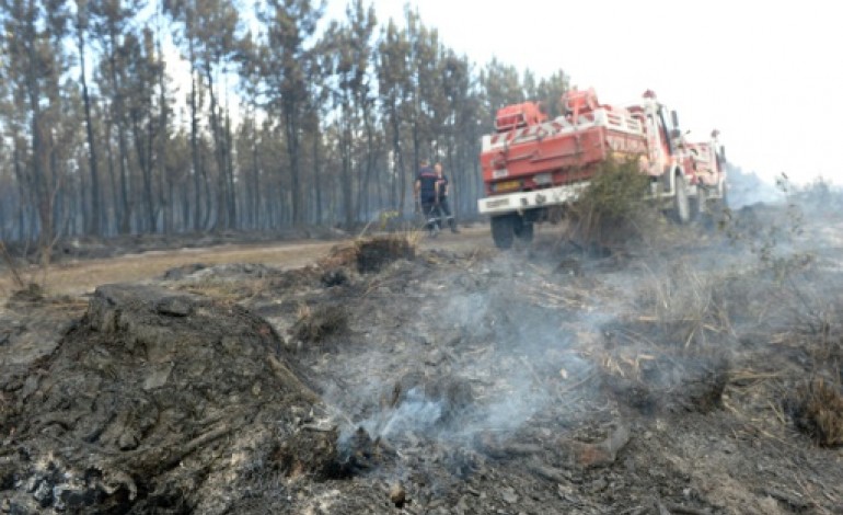 Saint-Jean-d'Illac (France) (AFP). Gironde: importants moyens toujours en action au 2e jour d'un incendie de forêt