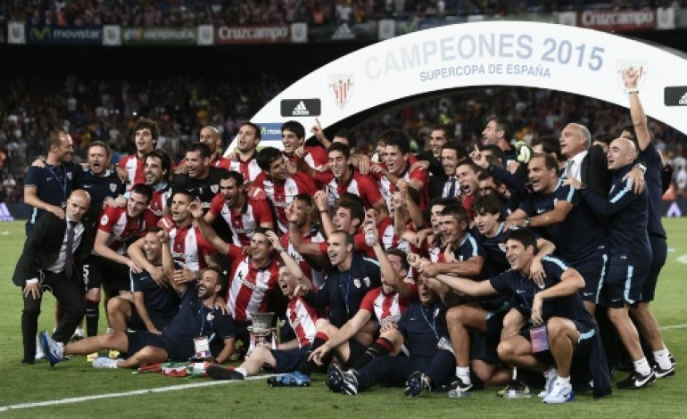 Madrid (AFP). Supercoupe d'Espagne: Barcelone dompté, Bilbao sacré 31 ans après