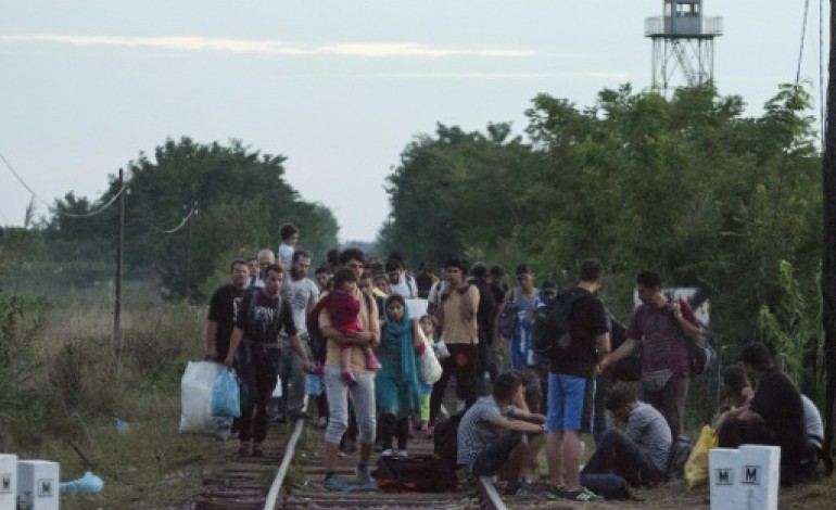 Röszke (Hongrie) (AFP). Plus de 2.000 migrants entrés en une journée en Hongrie, un record