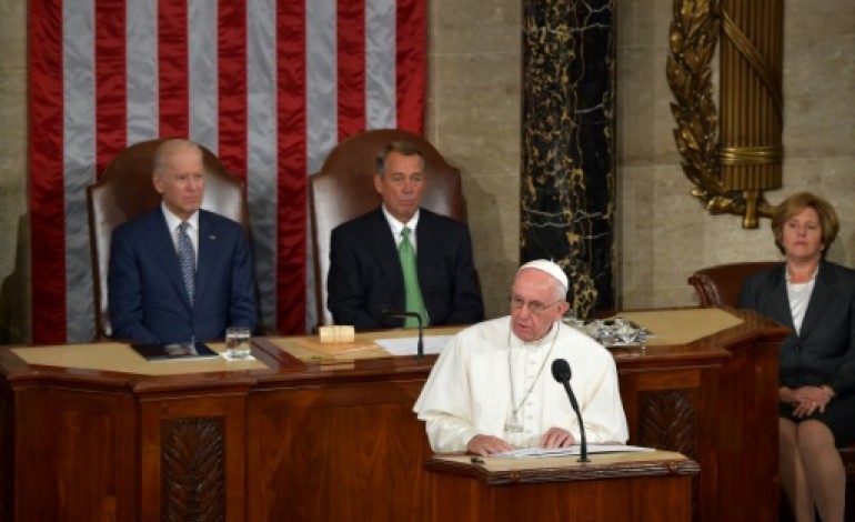 Washington (AFP). Au Congrès, le pape appelle les élus américains à répondre aux défis mondiaux