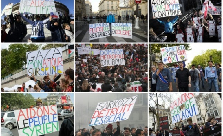 Paris (AFP). Voltuan, l'homme à la pancarte et aux mille manifs