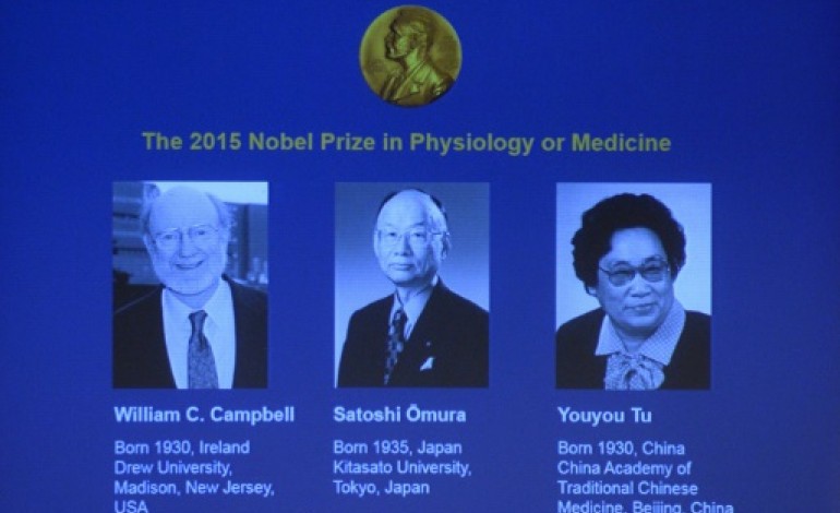 Stockholm (AFP). Le Nobel de médecine à William Campbell, Satoshi Omura et Youyou Tu