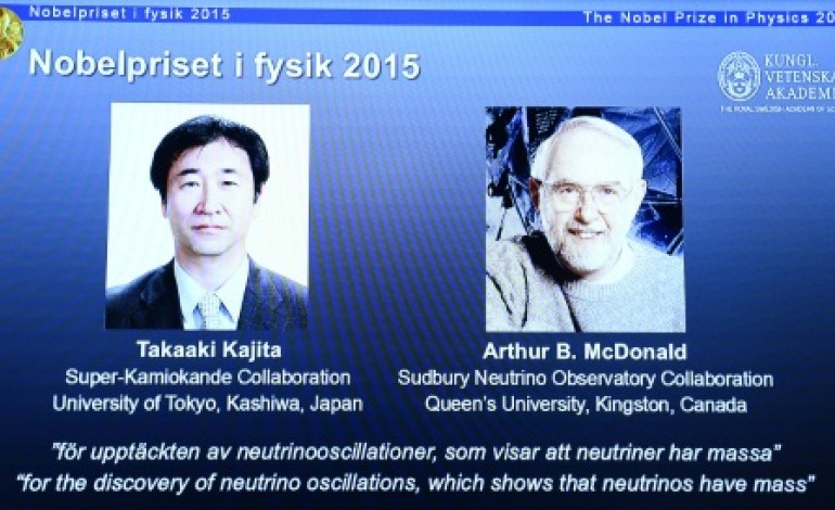 Stockholm (AFP). Le Nobel de physique à un Japonais et un Canadien qui ont étudié les neutrinos