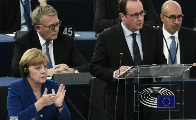 Luxembourg (AFP). La crise des réfugiés à nouveau au menu de l'UE après l'appel franco-allemand à l'unité 