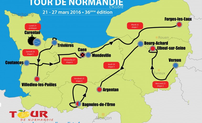 Découvrez le tracé du tour de Normandie 2016 !