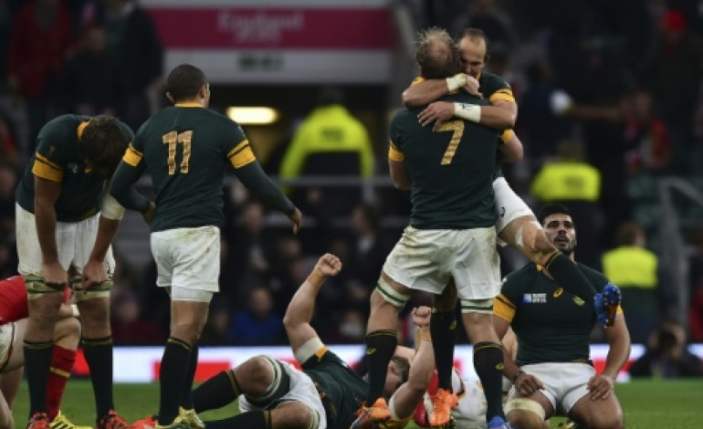 Twickenham (Royaume-Uni) (AFP). Mondial de rugby: Afrique du Sud bat pays de Galles 23-19 et va en demies 
