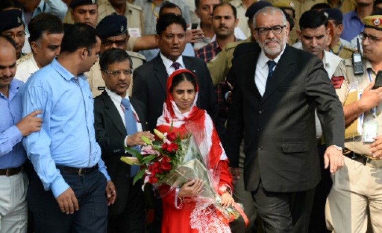 New Delhi (AFP). Geeta, la jeune Indienne égarée, de retour chez elle après une décennie