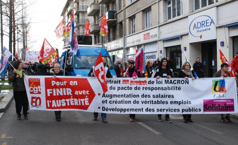 Grève dans la fonction publique : des centaines de manifestants dans la rue à Rouen