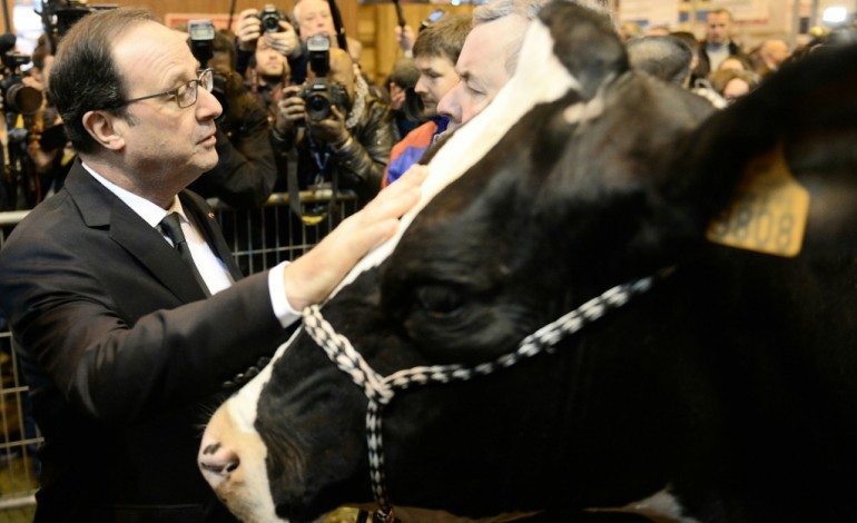 Paris (AFP). François Hollande arrive au Salon de l'agriculture