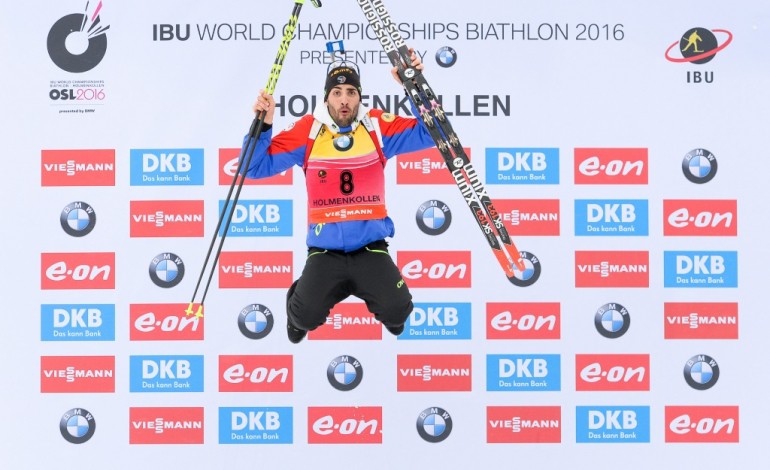Oslo (AFP). Biathlon: 4e médaille d'or pour M. Fourcade, sacré à l'Individuel 20 km à Oslo