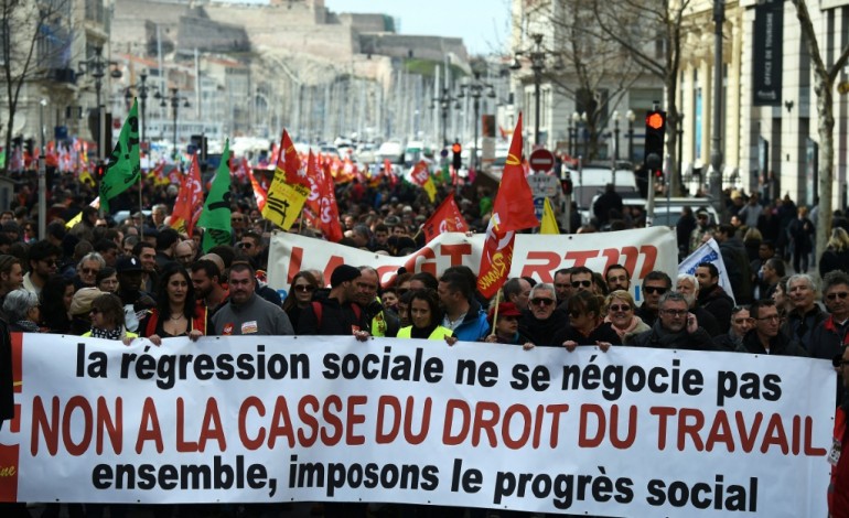 Paris (AFP). Loi travail: mobilisations les 17, 24 et 31 mars