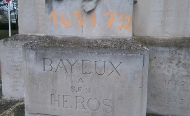 Un monument aux morts tagué à Bayeux