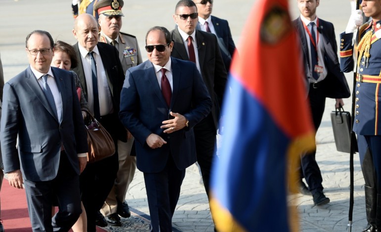 Le Caire (AFP). Hollande en Egypte: "les droits de l'Homme, un moyen de lutter contre le terrorisme"