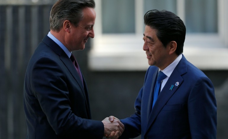 Londres (AFP). Un Brexit rendrait le Royaume-Uni "moins attractif" affirme Abe
