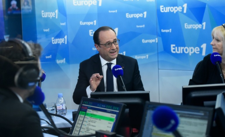 Paris (AFP). Hollande sur Europe 1: les principales déclarations 