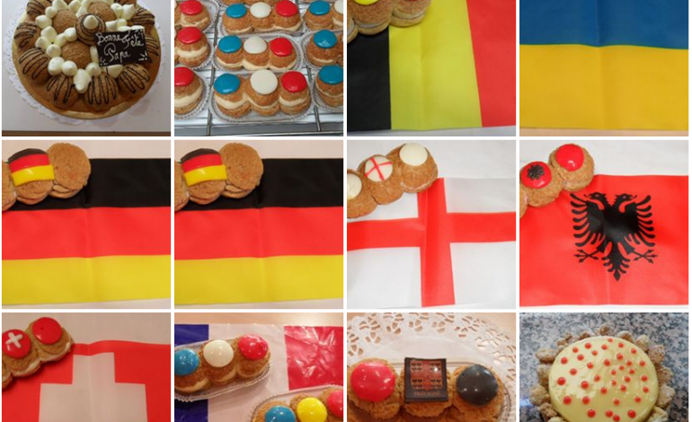 Thierry Gauguin, boulanger-pâtissier dans la Sarthe produit des pâtisseries aux couleurs de l'Euro