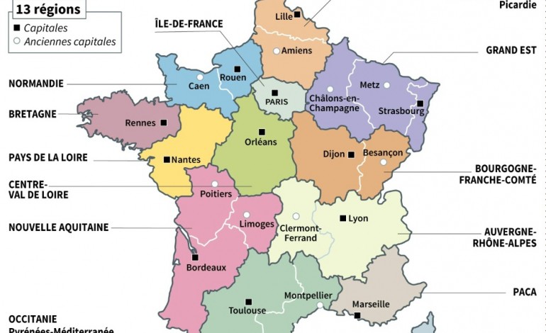 Paris (AFP). Les grandes régions françaises ont toutes un nouveau nom