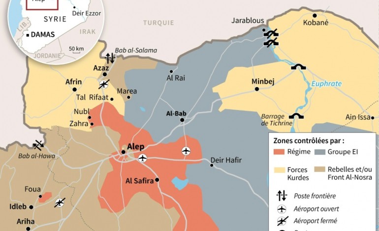 Beyrouth (AFP). Syrie: la coalition kurdo-arabe s'empare de Minbej, un fief de l'EI (OSDH) 