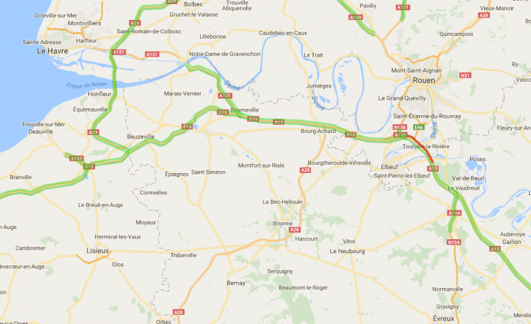 Accident : 8 km de bouchon sur l'A13 en direction de Caen