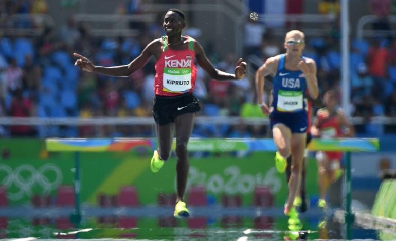 Rio de Janeiro (AFP). JO-2016/Athlétisme: l'or pour le Kényan Conseslus Kipruto sur 3000 m steeple, Mekhissi 4e