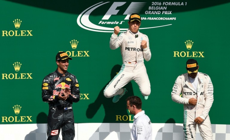 Spa-Francorchamps (Belgique) (AFP). GP de Belgique: Rosberg (Mercedes) vainqueur, Hamilton 3e