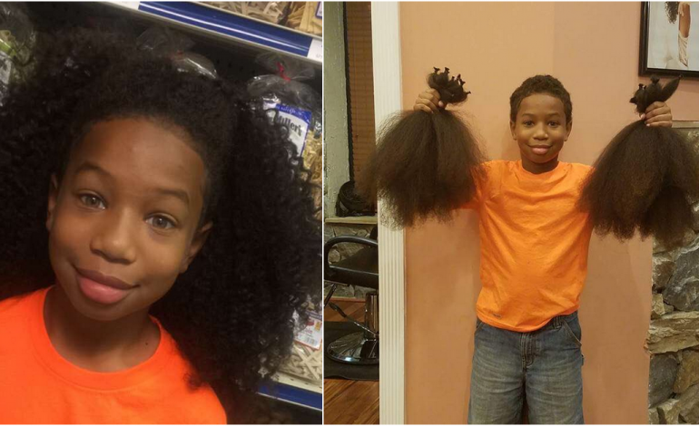 Thomas, 8 ans, s'est laissé pousser les cheveux pour les donner aux enfants soignés d'un cancer par chimiothérapie