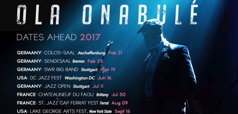 Le jazzman Ola Onabulé sera en concert en France en 2017