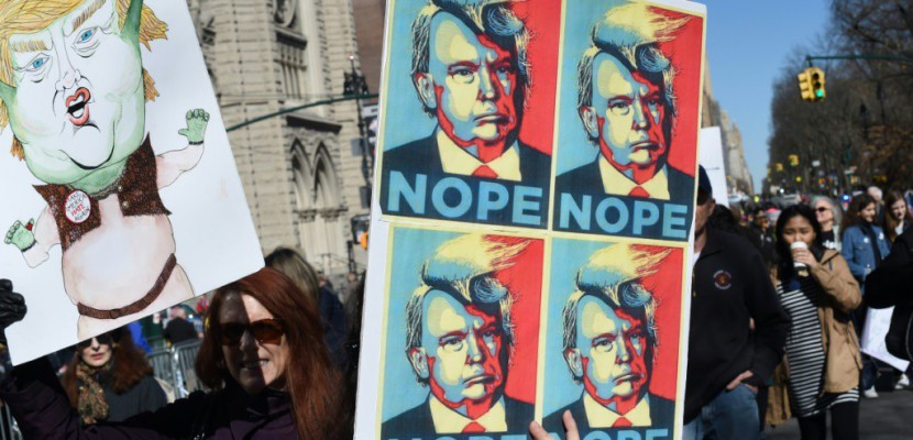 Les anti-Trump marchent à New York pour le Jour des présidents