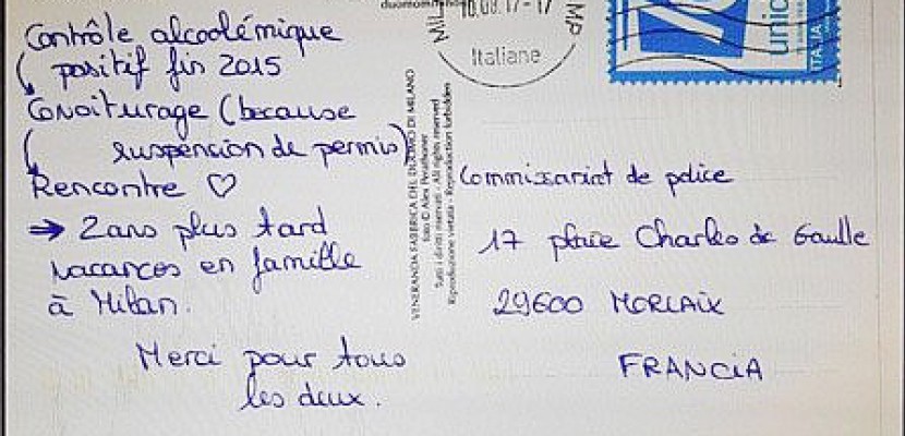Hors Normandie. Bretagne : elle trouve l'amour grâce à son retrait de permis et remercie la police !