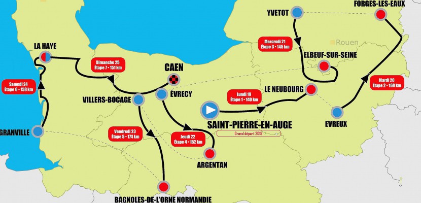 Caen. Cyclisme : Le parcours du Tour de Normandie 2018 officialisé