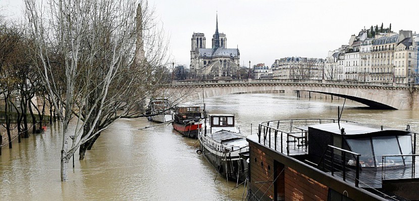 Crue de la Seine: pic attendu à Paris vendredi, au même niveau qu'en juin 2016