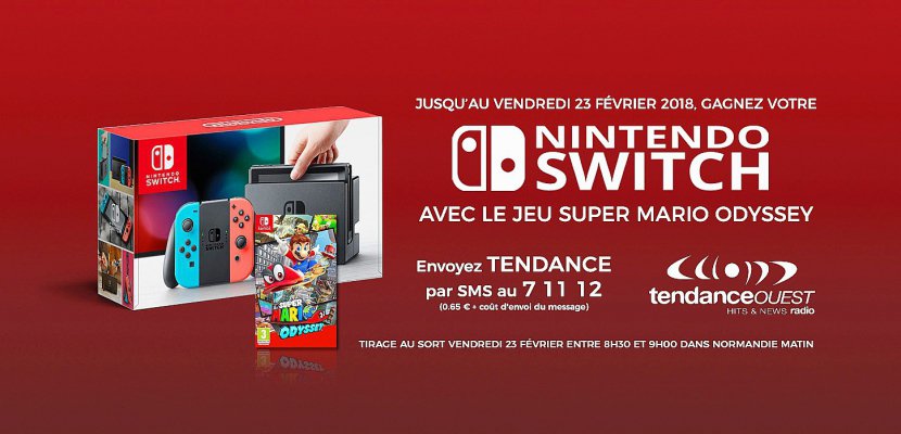 Hors Normandie. Votre Nintendo Switch avec Super Mario Odyssey à gagner sur Tendance Ouest !