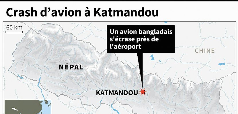 Népal: un avion bangladais s'est écrasé près de l'aéroport de Katmandou