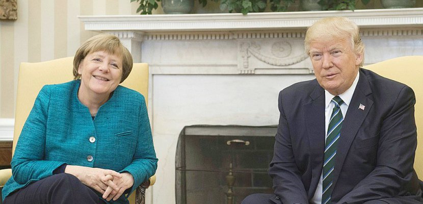 Après Macron, Trump reçoit Merkel, "une femme extraordinaire"