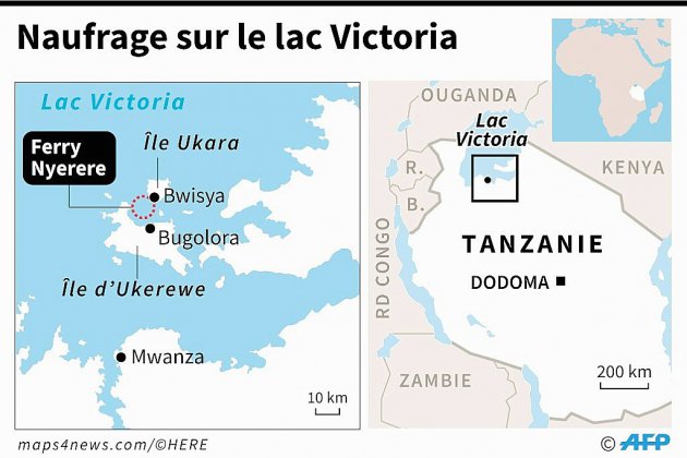 Tanzanie: plus de 100 morts dans le naufrage d'un ferry sur le lac Victoria