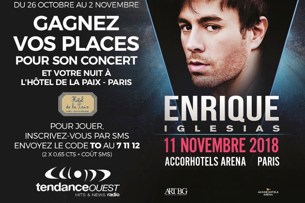 Hors Normandie. Assistez au concert d'Enrique Iglesias à Paris grâce à Tendance Ouest!