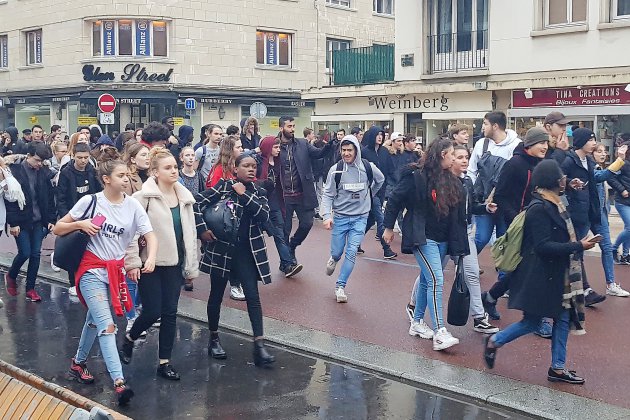 Rouen. Rouen : forte mobilisation des lycéens avec quelques tensions