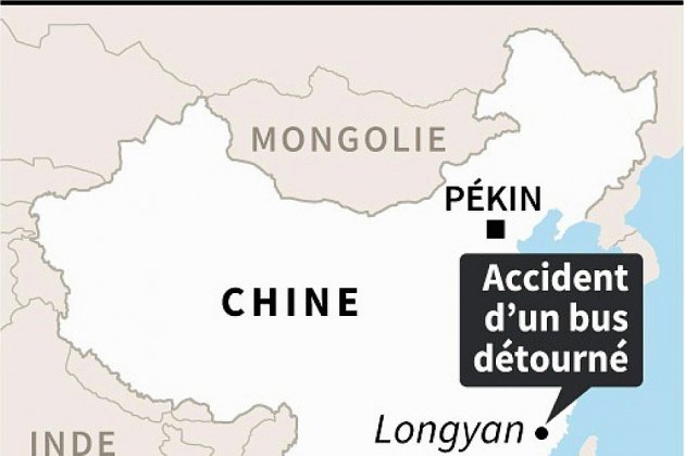 Chine : huit morts dans l'accident d'un bus détourné