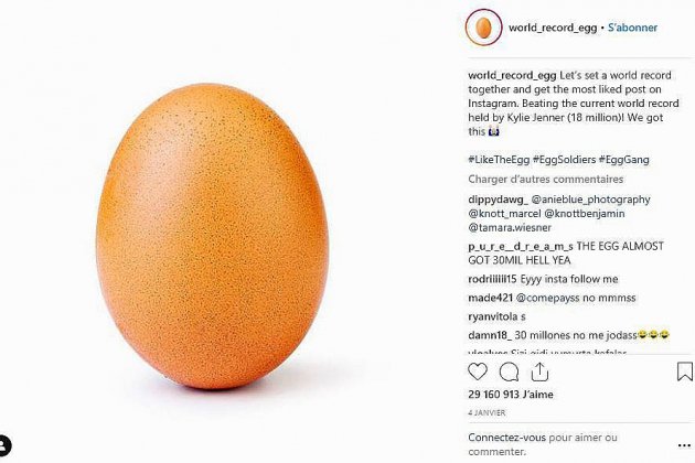 Hors Normandie. Une photo d'œuf bat le record de "likes" sur Instagram face au bébé de Kylie Jenner